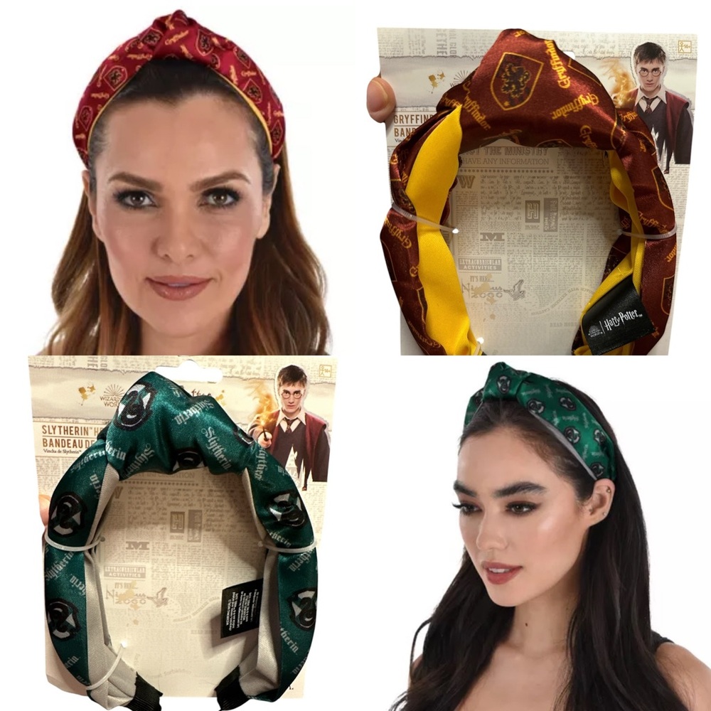 Wizarding World Of Harry Potter Silk Headbands. Gryffindor Or Slytherin New 14+